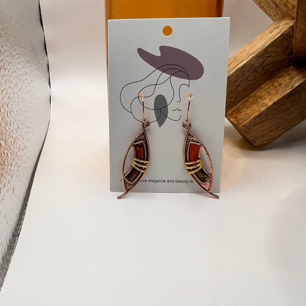 Alloy & Resin Dangle Earrings NEW